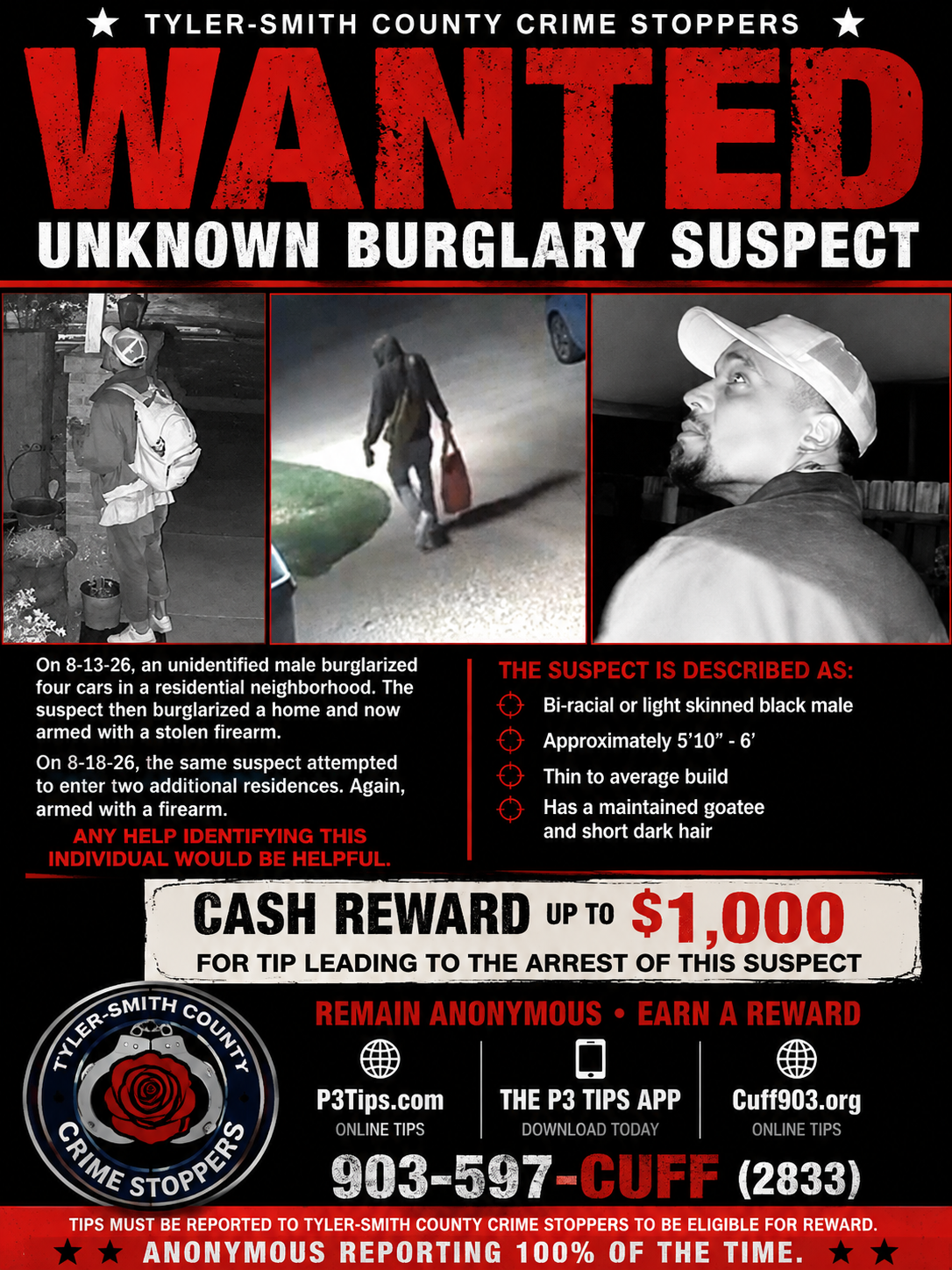 Additional photo of wanted suspect